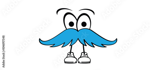 Let it grow. No shave mascot, november. No shave or shaving moustache, mustache or beard men face. No razor blade sign. Vector forbidden to use shaving razor icon.