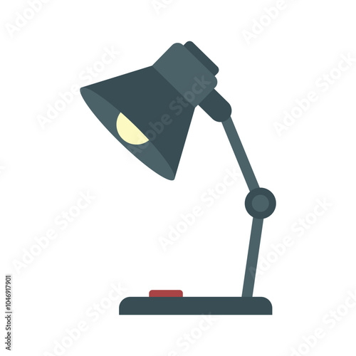 Desk lamp icon in flat style. Spotlight vector illustration on isolated background. Light bulb sign business concept.