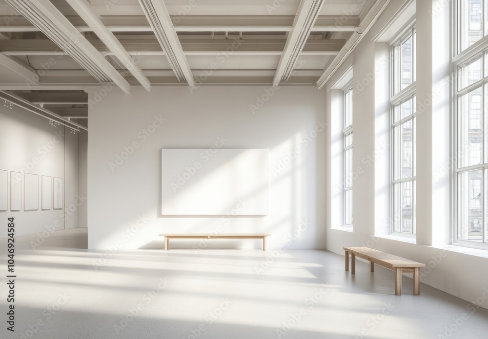 Fototapeta premium White Gallery Interior.