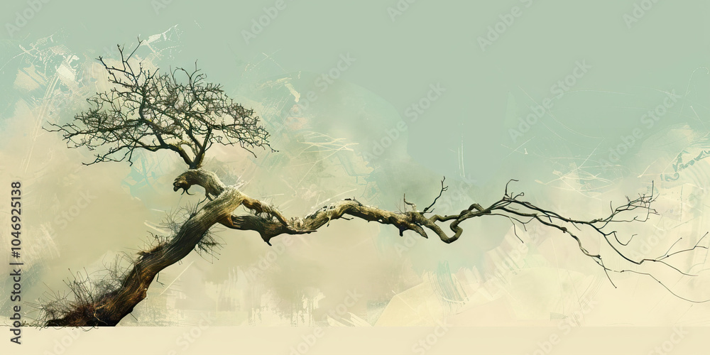 Fototapeta premium A twisted branch in the family tree, highlighting a forgotten relative or mysterious lineage.