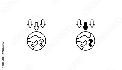 Gravitational Field icon design with white background stock illustration