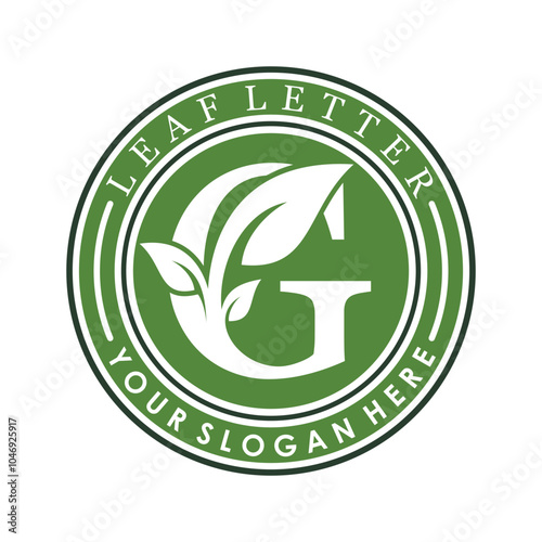 combination of letter g and leaf design with creative concept