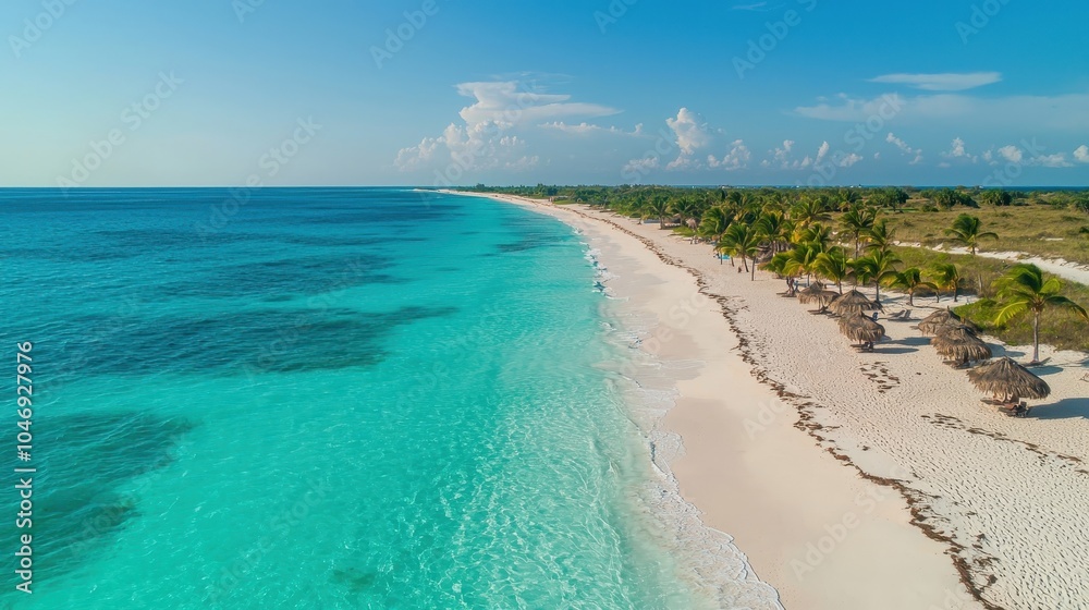 Fototapeta premium Idyllic Tropical Beach with Turquoise Waters