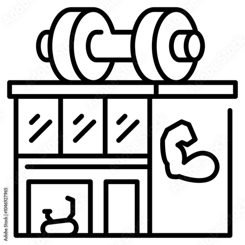 GYM Icon Line,Places icon pack,minimalist vector illustration ,simple transparent graphic element .Isolated on white background
