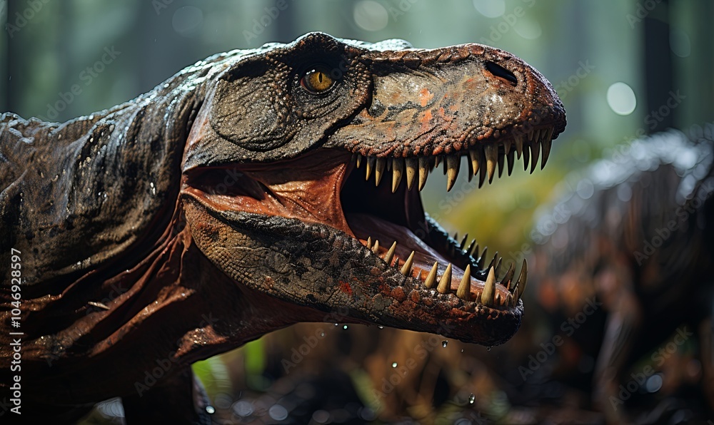 Close Up of Dinosaur Roaring Close Up of Dinosaur Roaring
