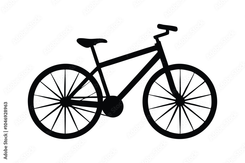 Fototapeta premium Electric Bicycle Vector Silhouette 