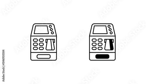 ATM Machine icon design with white background stock illustration