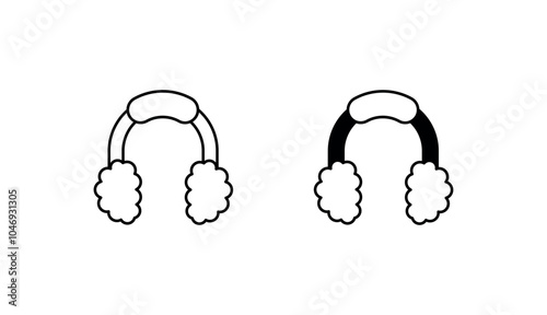 Ear Warmers icon design with white background stock illustration