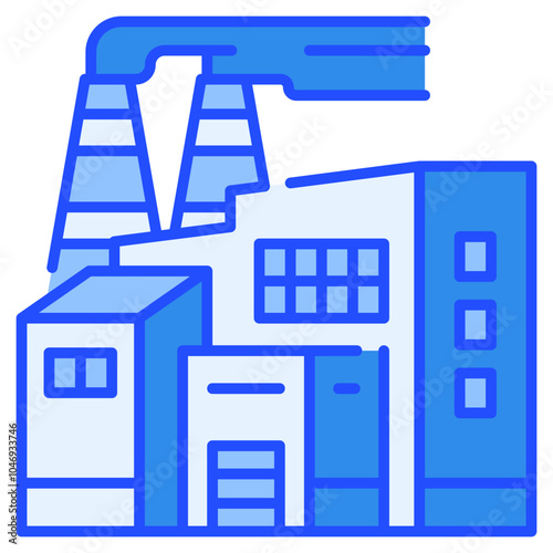 Factory Icon Blue,Places icon pack,minimalist vector illustration ,simple transparent graphic element .Isolated on white background