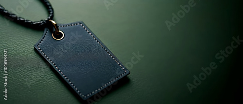 A blank navy blue price tag lies on a deep-toned background, ready to display sale prices for Black Friday shoppers looking for deals