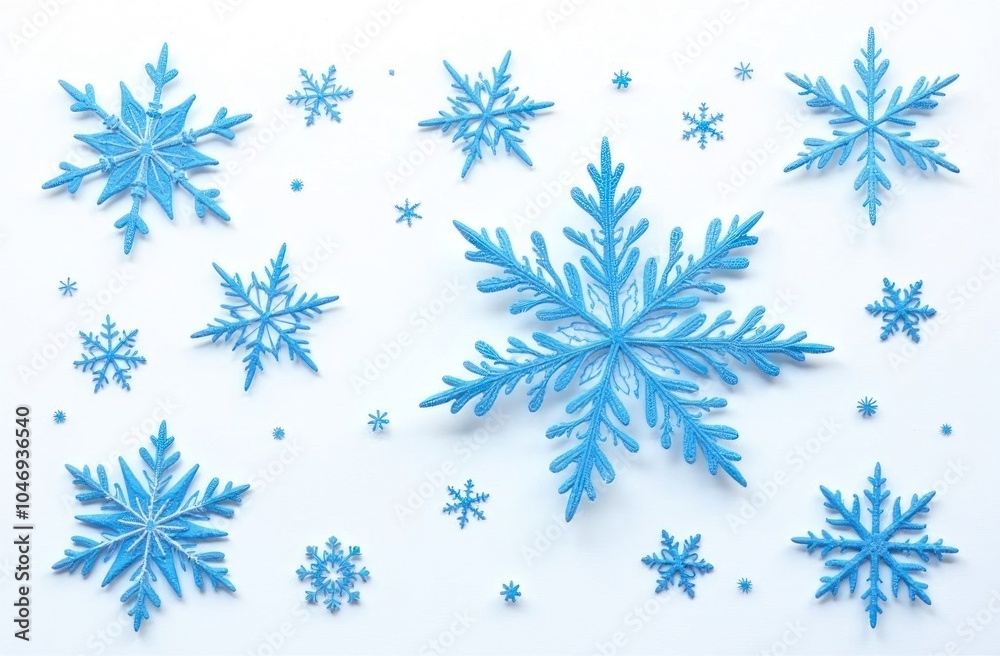 set of snowflakes on white background set of snowflakes on white background