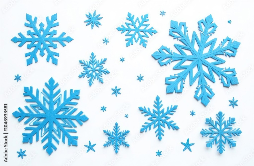 Fototapeta premium set of snowflakes on white