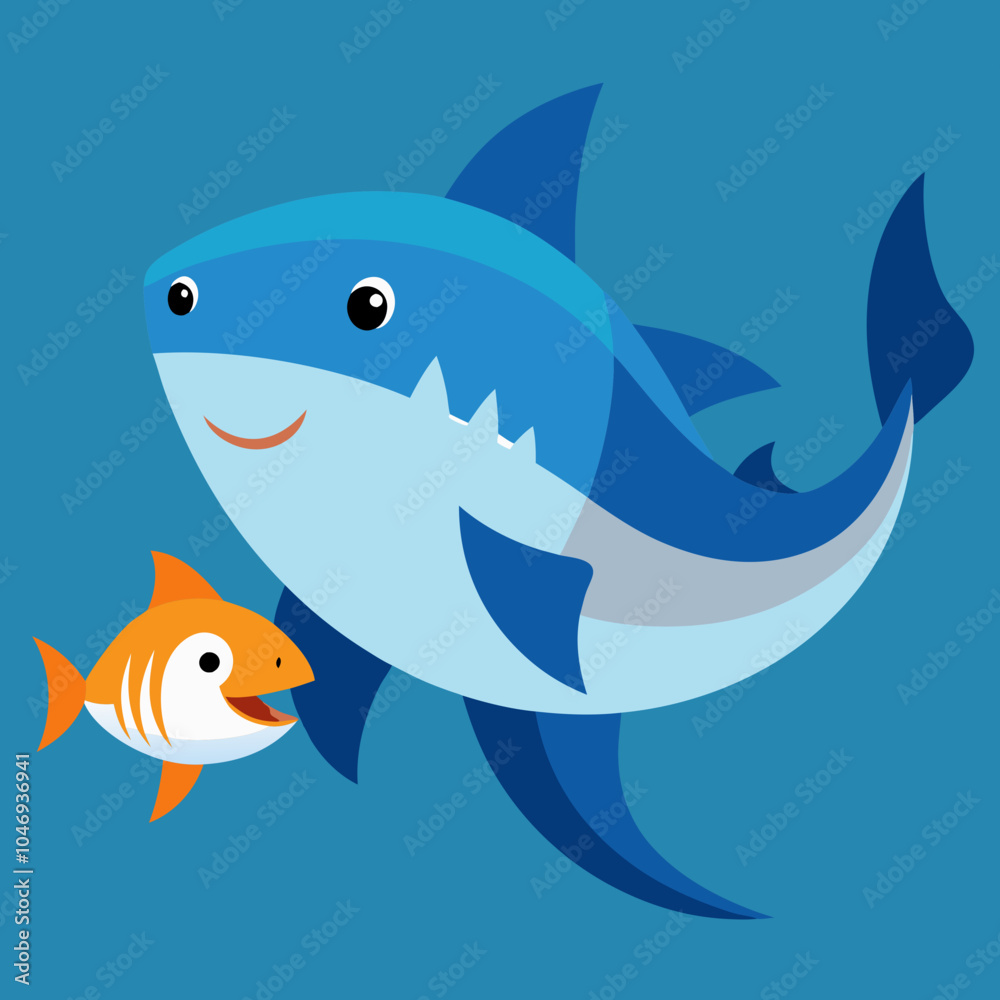 Obraz premium shark with a fish