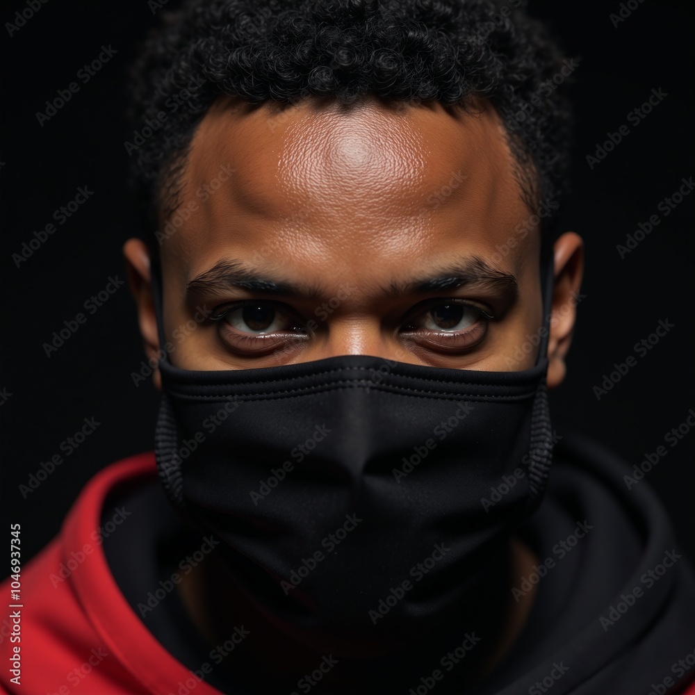 African-American man wearing COVID mask African-American man wearing COVID mask