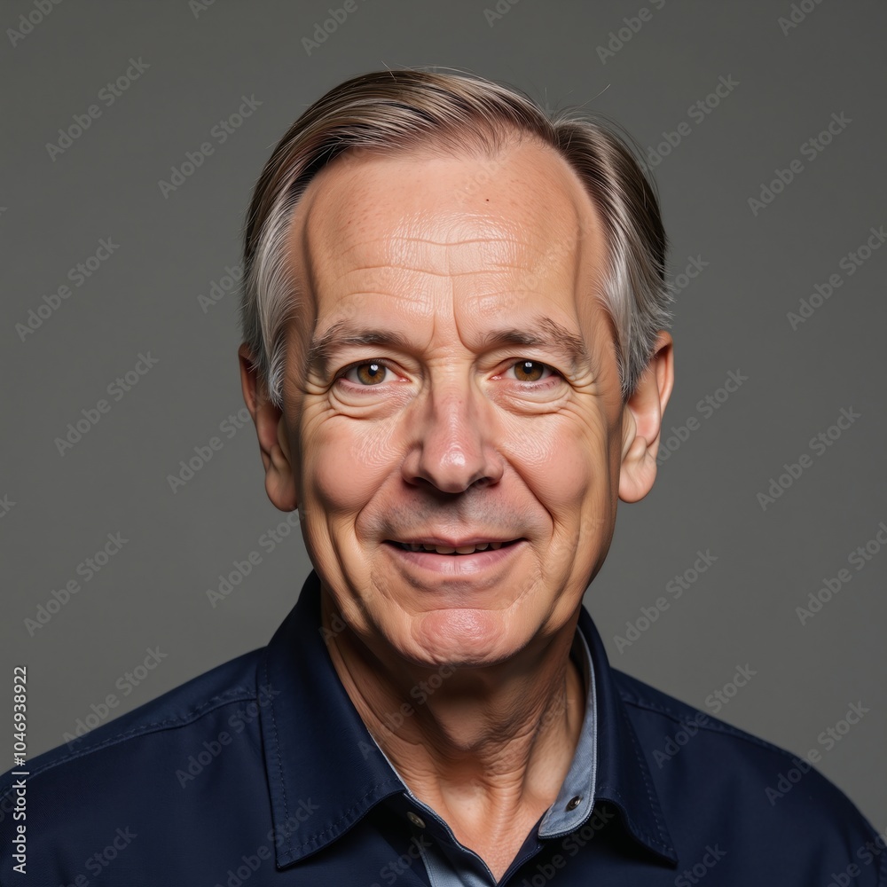 Senior gay man depicted against a simple gray backdrop in a portrait style image Senior gay man depicted against a simple gray backdrop in a portrait style image