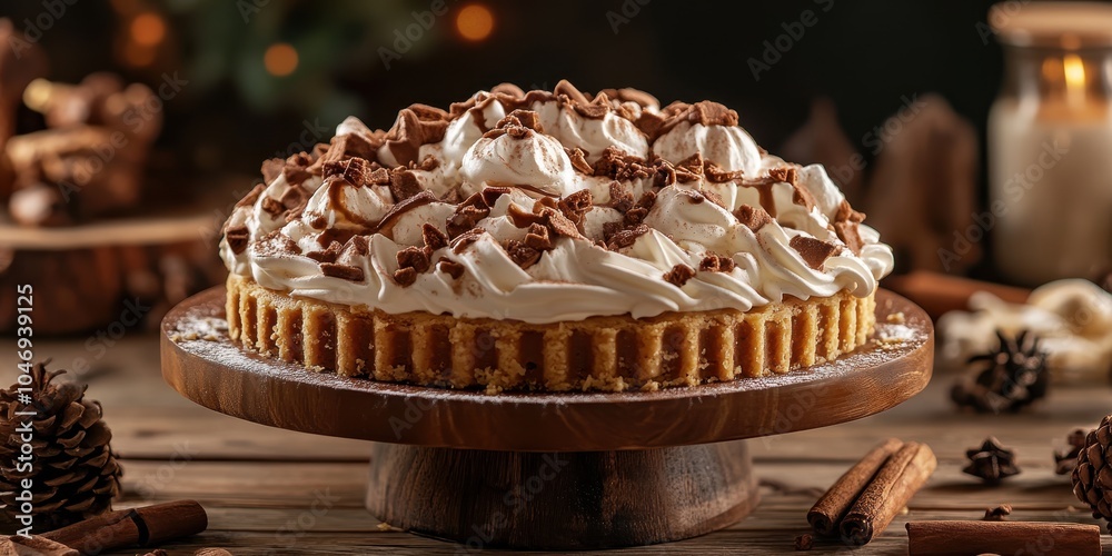 a dessert with whipped cream and chocolate a dessert with whipped cream and chocolate