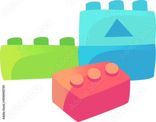 Colorful building blocks are a fun and educational toy for kids, stimulating creativity and motor skills.