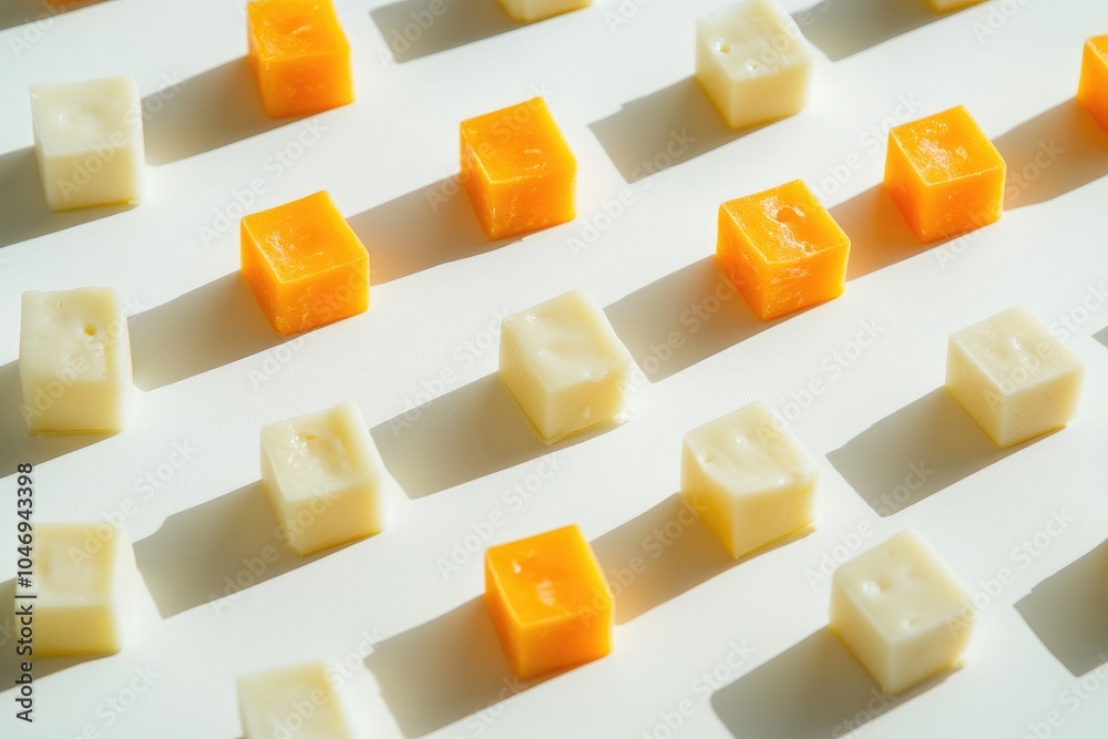 White and Yellow Square Blocks Arranged in Diagonal Rows White and Yellow Square Blocks Arranged in Diagonal Rows