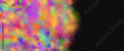 An explosion of colorful smoke clouds.Multicolor fog with blue and yellow particles.Explosions of color powder.