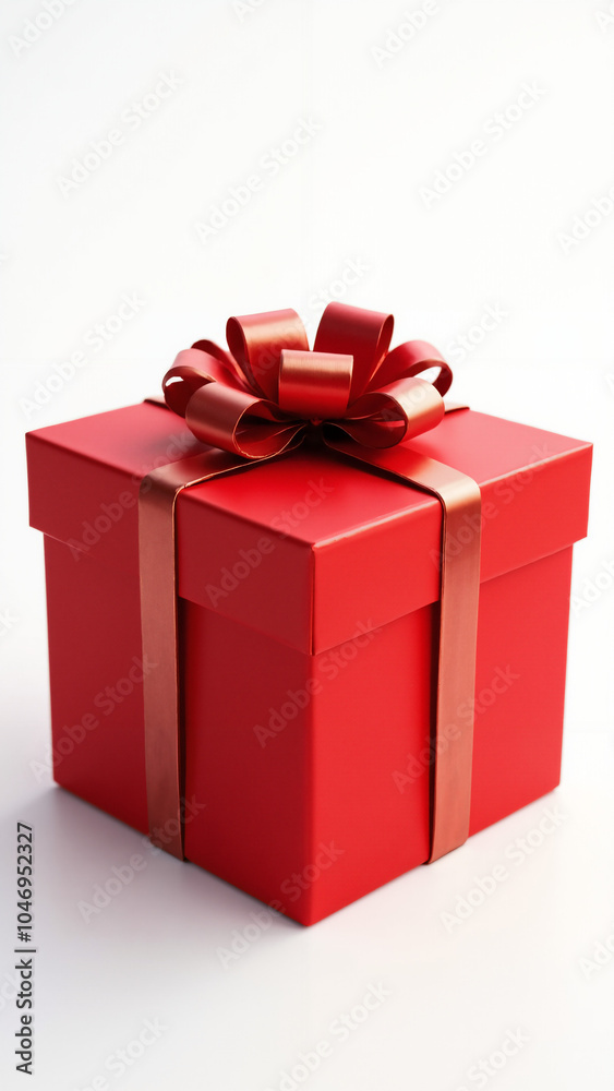 Elegant Red Gift Box with Satin Ribbon: Perfect for Holiday Marketing, E-commerce, and Festive Promotions Elegant Red Gift Box with Satin Ribbon: Perfect for Holiday Marketing, E-commerce, and Festive Promotions