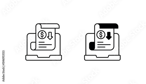 Profit & Loss icon design with white background stock illustration