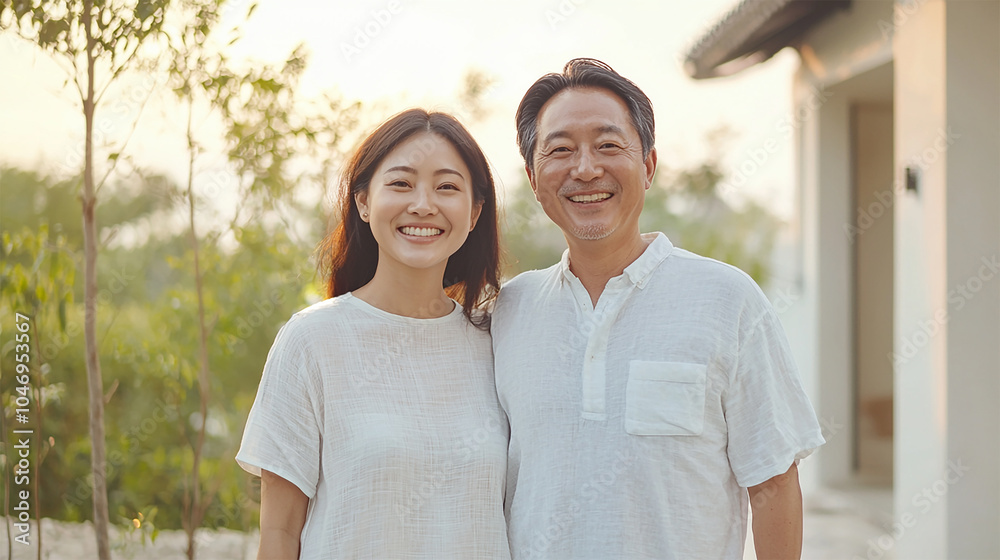 Serene couple, home promotion, natural light Serene couple, home promotion, natural light