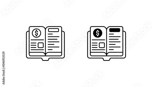General Ledger icon design with white background stock illustration