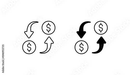 Tax Refund icon design with white background stock illustration