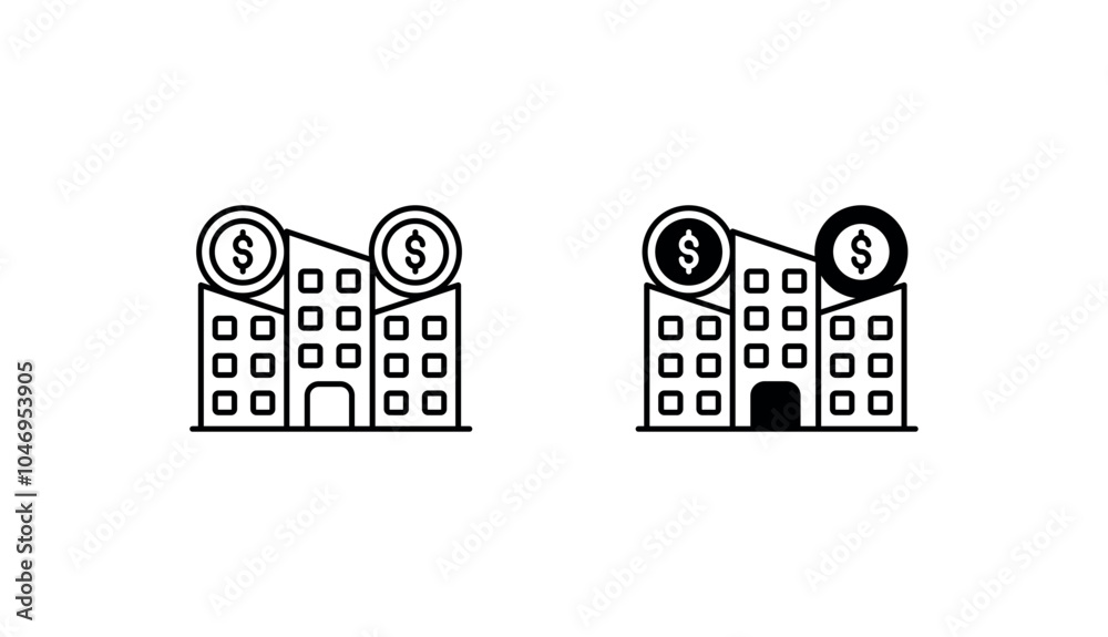 Fixed Assets icon design with white background stock illustration Fixed Assets icon design with white background stock illustration