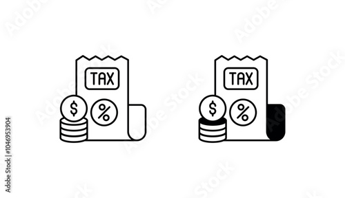 Tax Exemption icon design with white background stock illustration