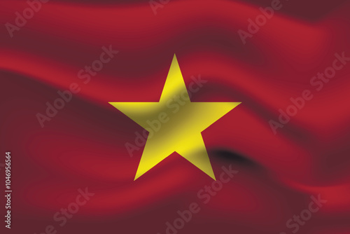 Flag of Vietnam. Vietnamese national symbol in official colors. Template icon. Abstract vector background
