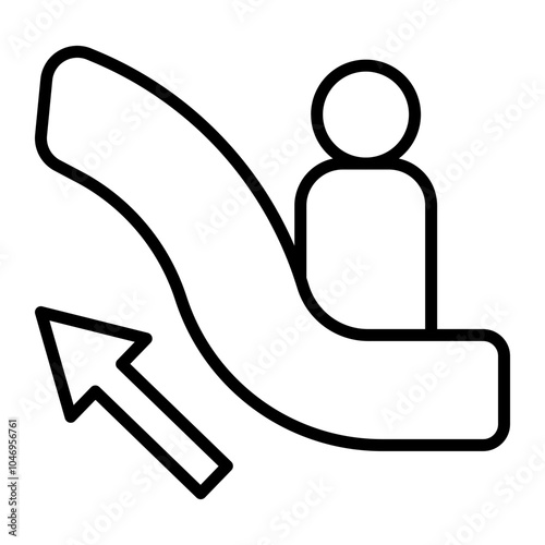 Escalator Vector Line Icon Design