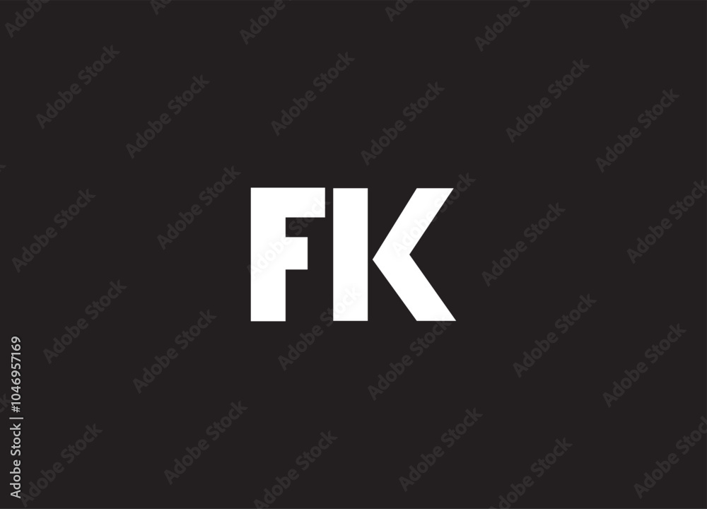 Obraz premium FK letter logo and initial logo design