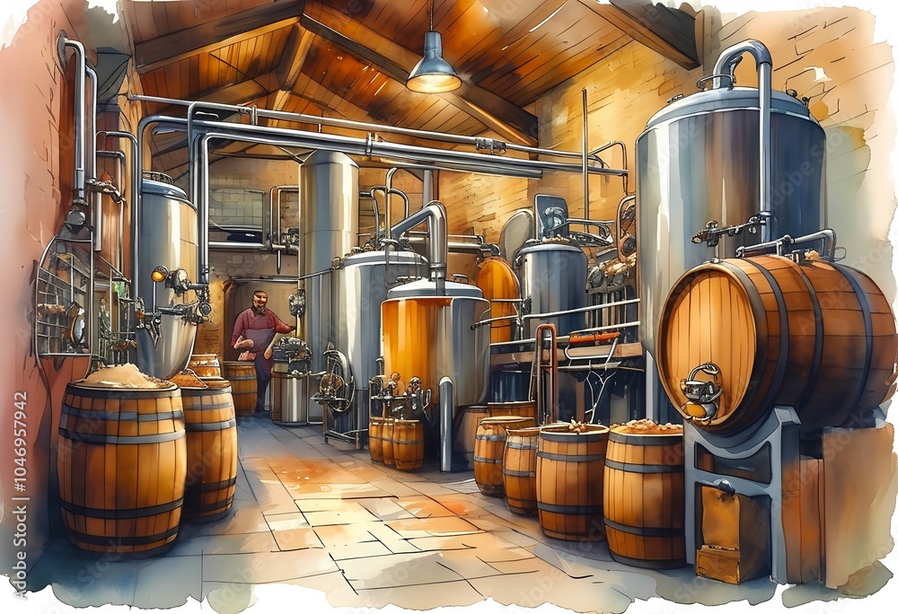 Naklejka premium beer brewing