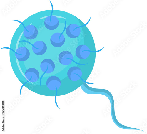 Chlamydia trachomatis bacteria showing elementary bodies, which are infectious, and reticulate bodies, which are the reproductive form of the bacteria, causing sexually transmitted infections