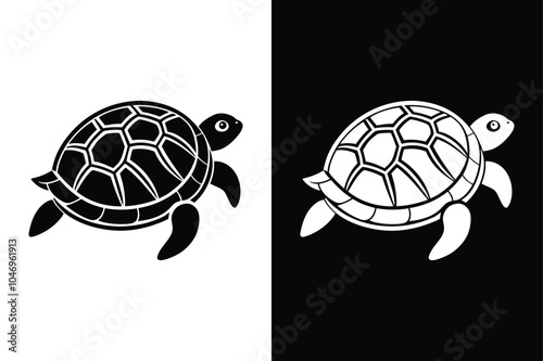 Tortoise  icon vector black silhouette on a white background.