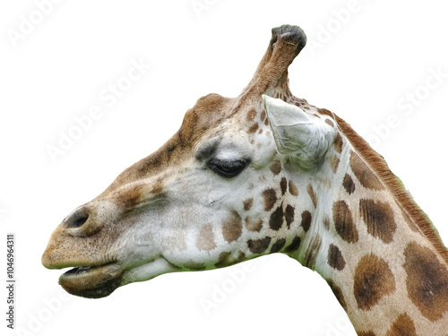 Photography The head of a giraffe isolated on white