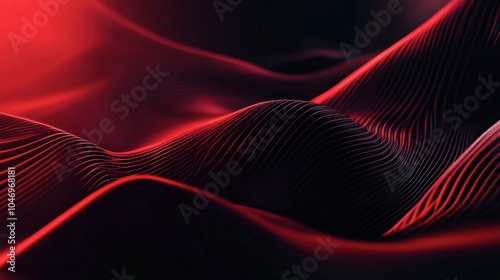 This vibrant abstract composition features sharp geometric lines and smooth gradients in bold red and black tones, creating a high-energy visual suitable for business or sports applications.