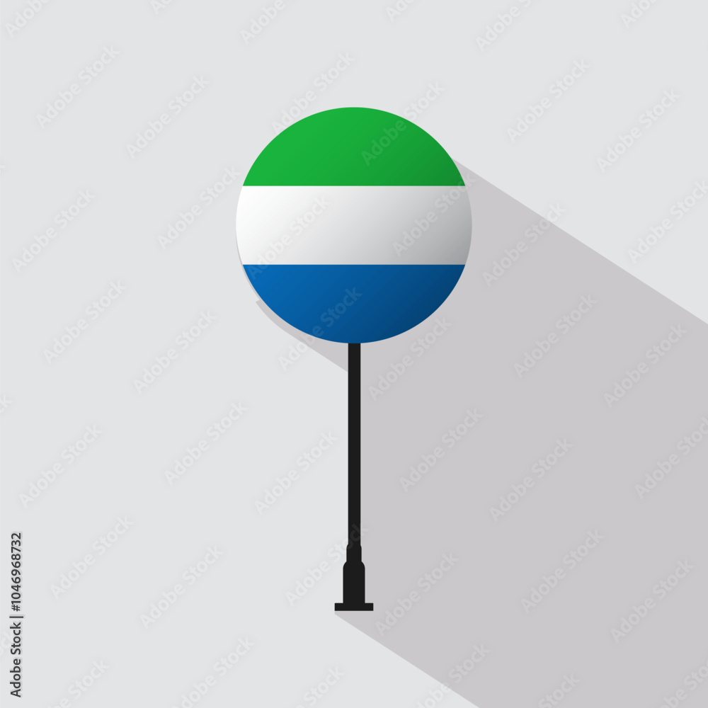 Sierra Leone National Circle Sign Flag Vector Illustration Sierra Leone National Circle Sign Flag Vector Illustration