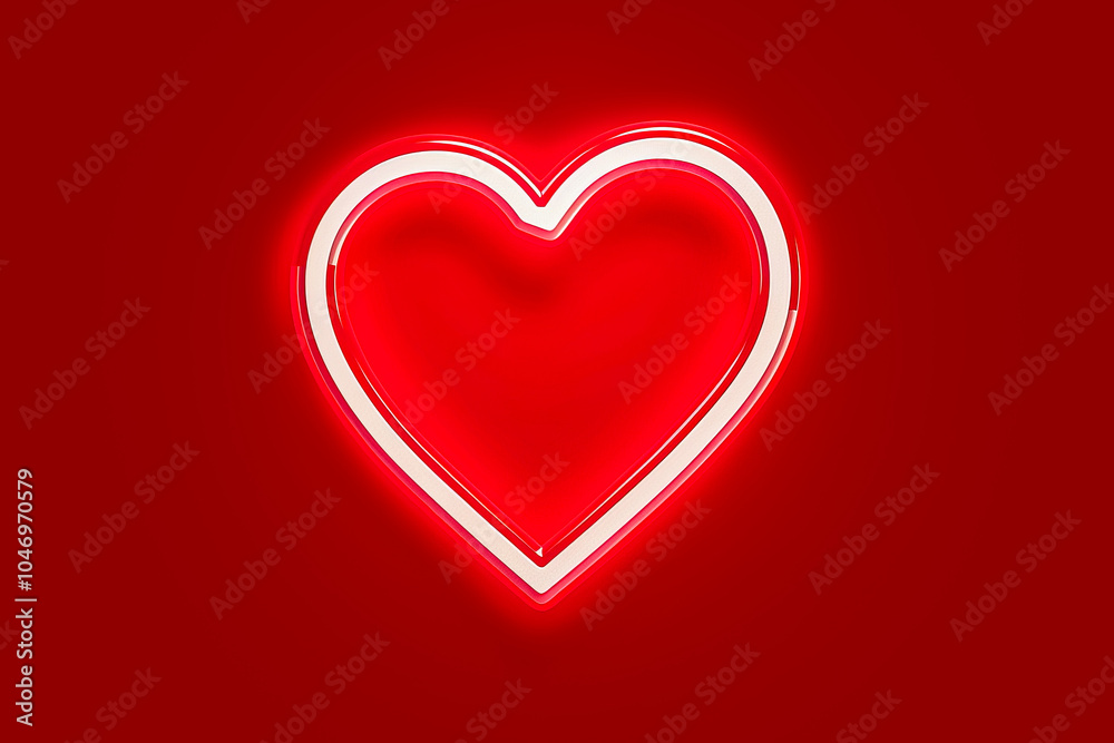 red neon light in the shape of heart red neon light in the shape of heart