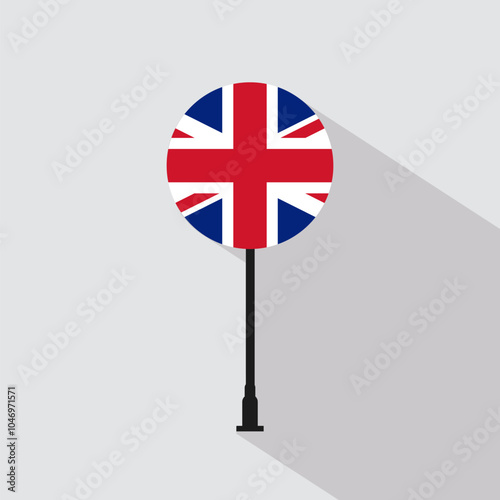 United Kingdom National Circle Sign Flag Vector Illustration