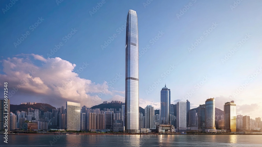 Naklejka premium Stunning Skyscraper View in Urban Landscape