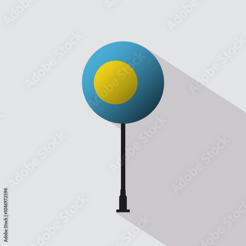 Palau National Circle Sign Flag Vector Illustration