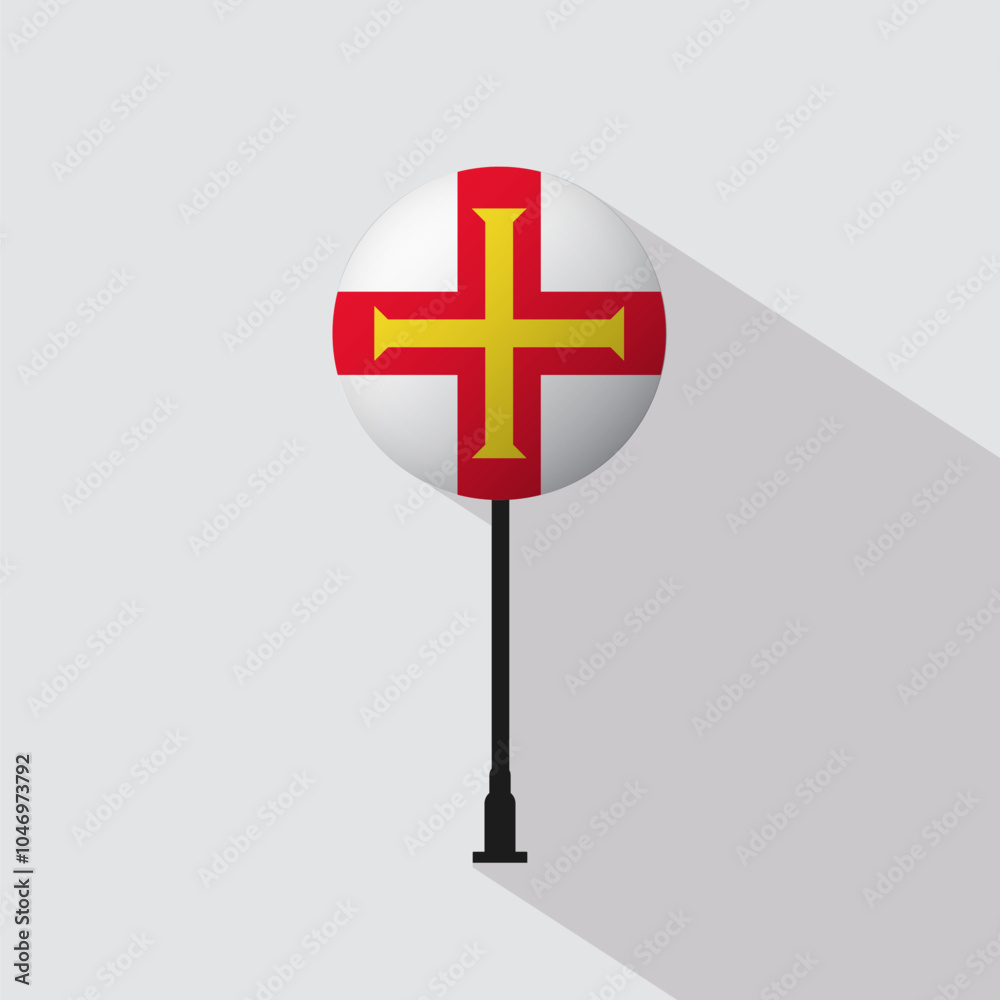 Obraz premium Guernsey Circle Sign Flag Vector Illustration