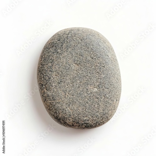 Smooth gray stone isolated with clipping path, high detail, white background, ideal for product designs and advertisements