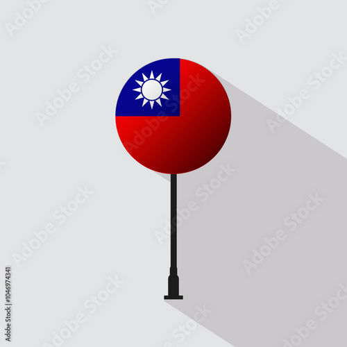 Taiwan Circle Sign Flag Vector Illustration