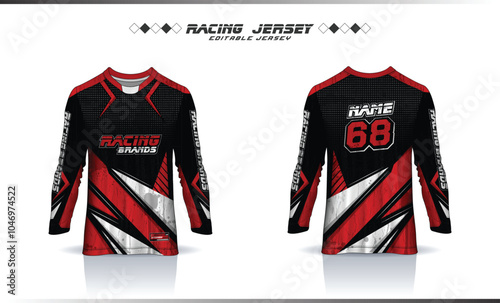 Long sleeve Motocross jersey design, soccer, basketball jersey, football, cricket, racing, gaming, hockey, handball, cycling latest jersey for sublimation sports design