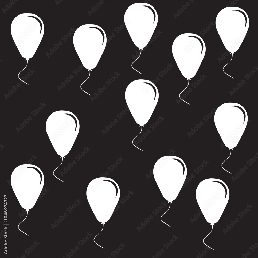 lots of white balloons on a black background lots of white balloons on a black background