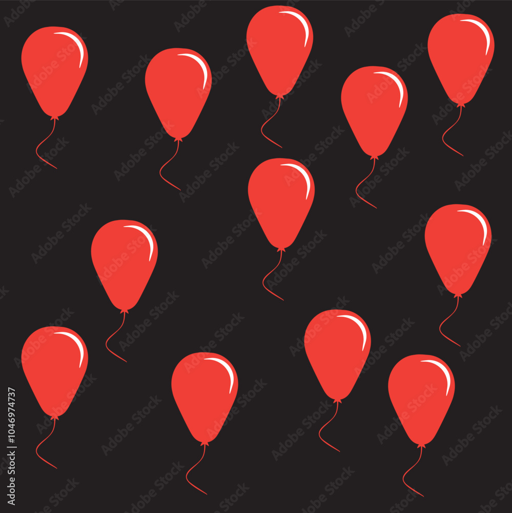lots of red balloons on a black background lots of red balloons on a black background