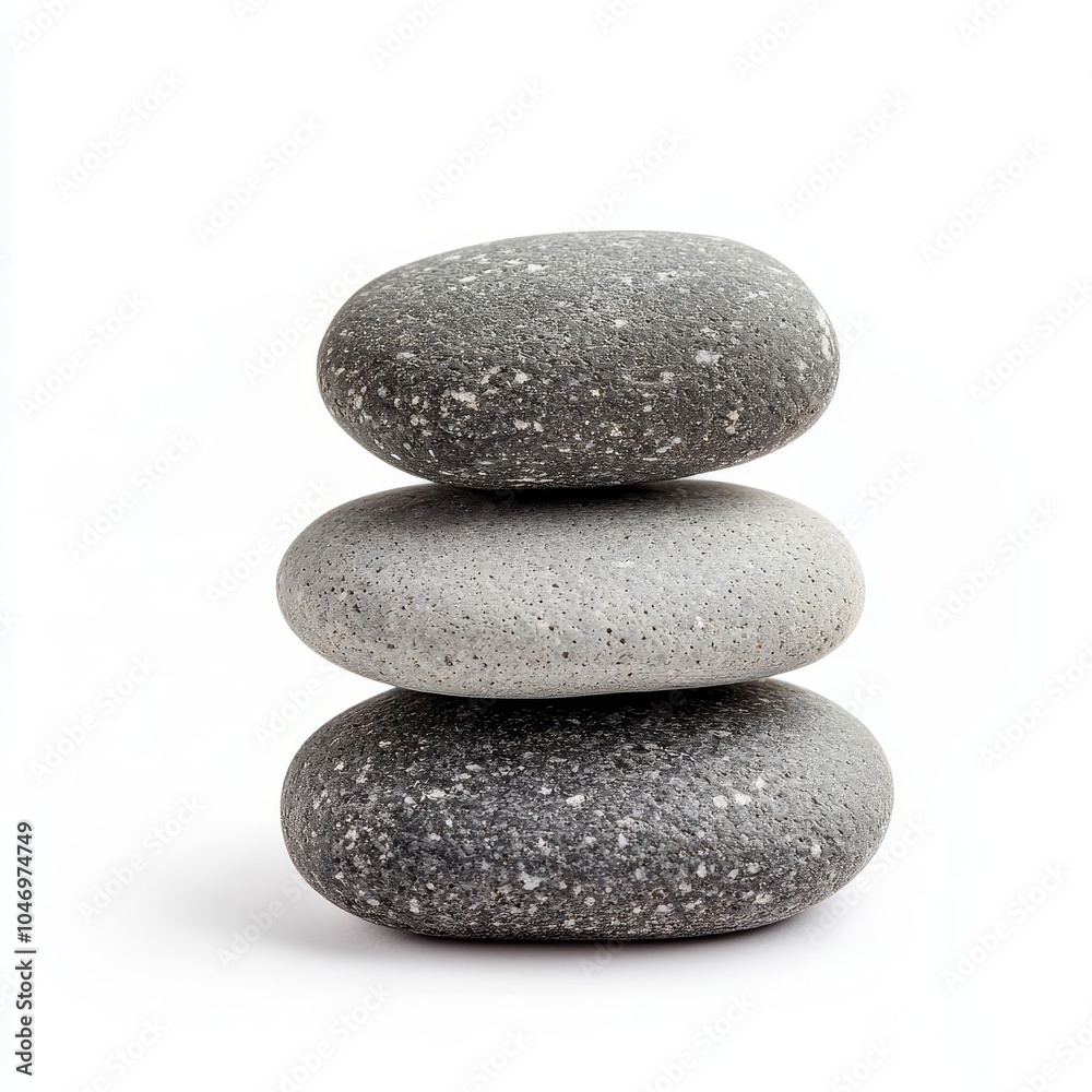 Gray pebble with rough surface, isolated on white, clipping path included, perfect for design mockups and presentations Gray pebble with rough surface, isolated on white, clipping path included, perfect for design mockups and presentations